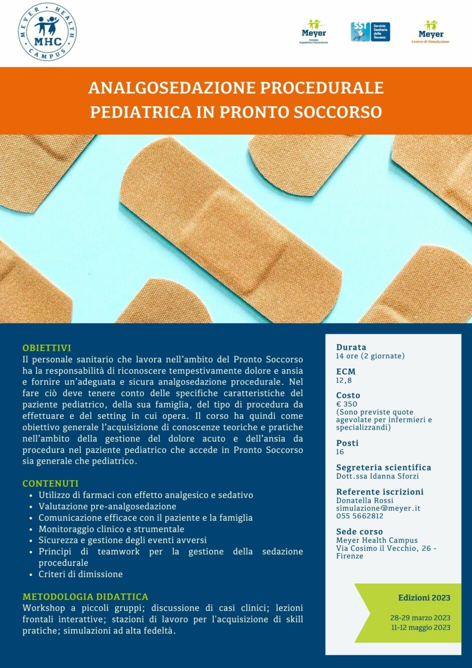 Analgosedazione procedurale pediatrica in Pronto Soccorso (11-12 maggio 2023)