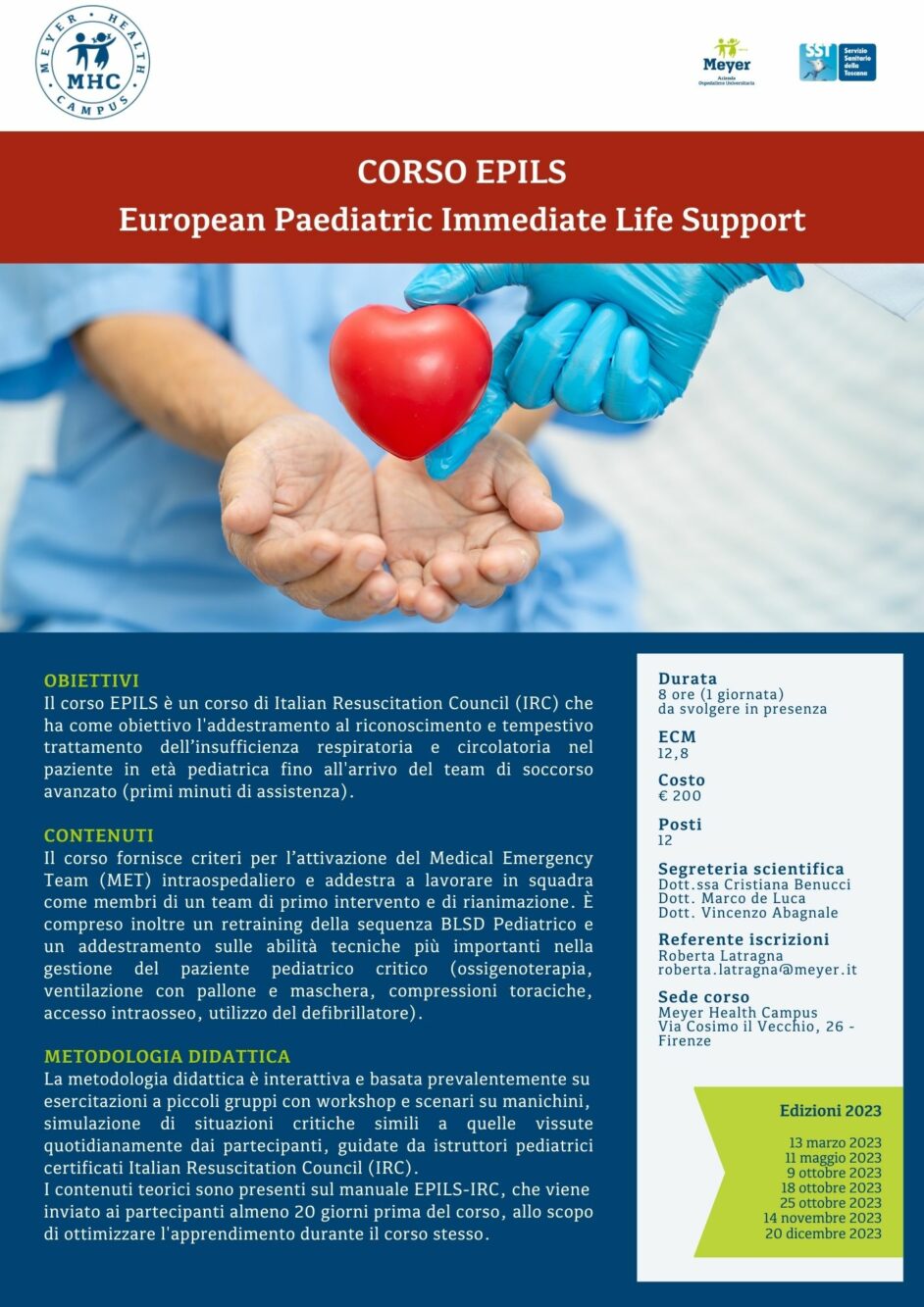 Corso EPILS – European Paediatric Immediate Life Support (18 ottobre 2023)