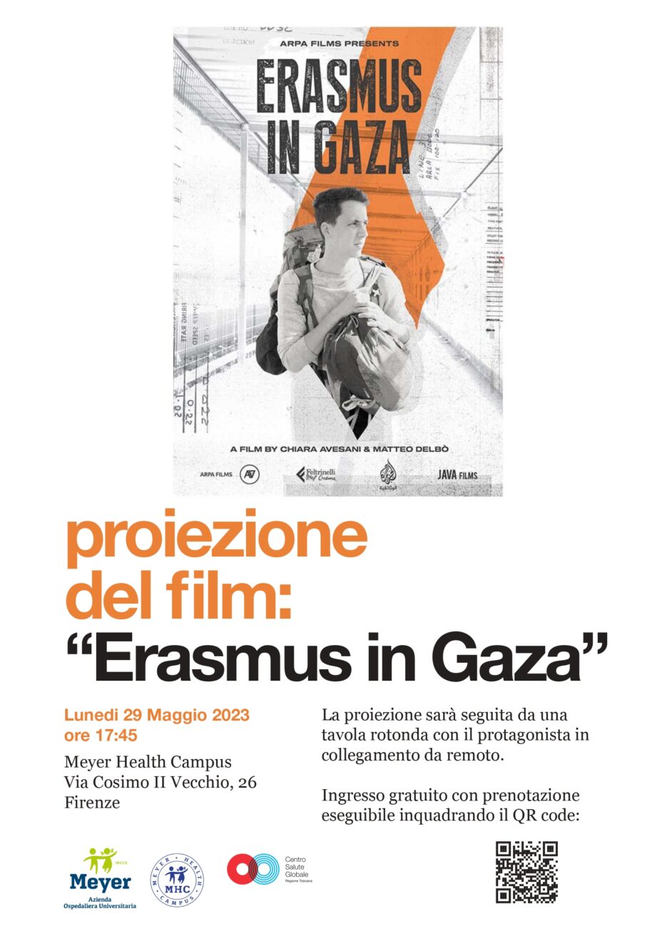 Proiezione del film: ERASMUS IN GAZA (2021)