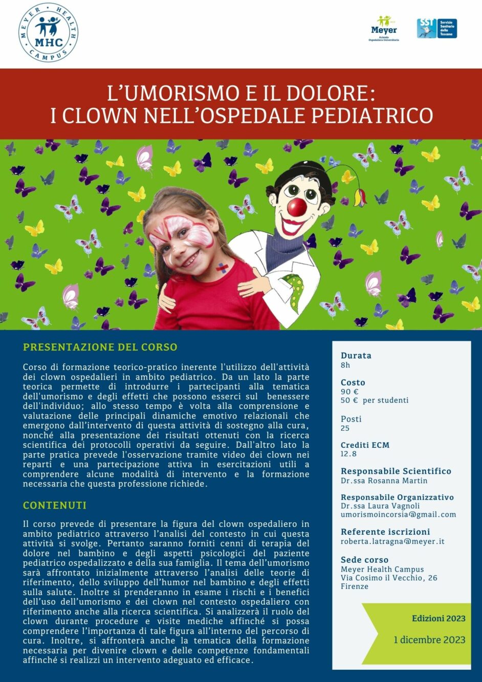 L’umorismo e il dolore: i clown nell’Ospedale Pediatrico (1 dicembre 2023)