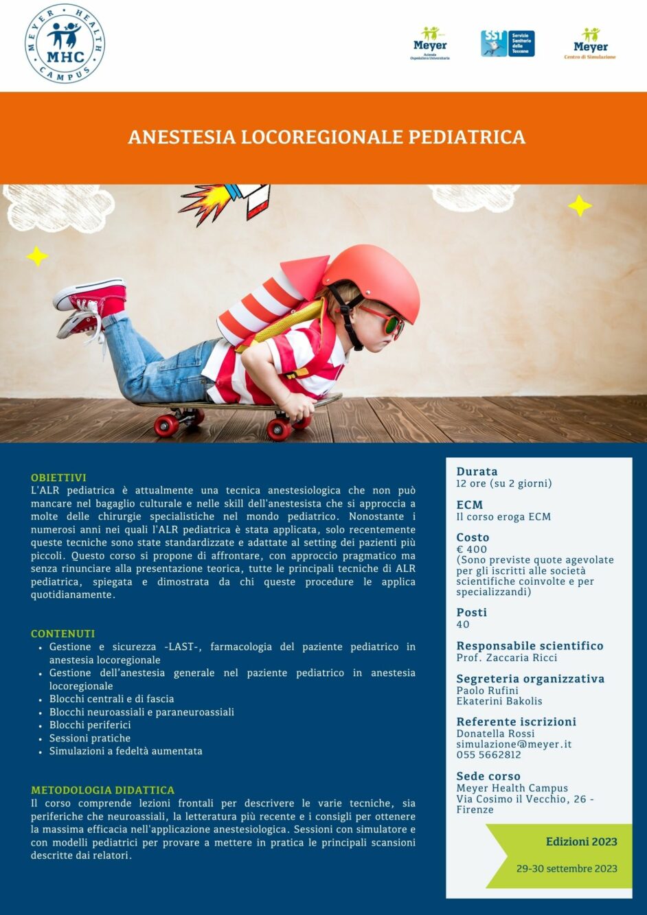 Anestesia locoregionale pediatrica (29-30 settembre 2023)