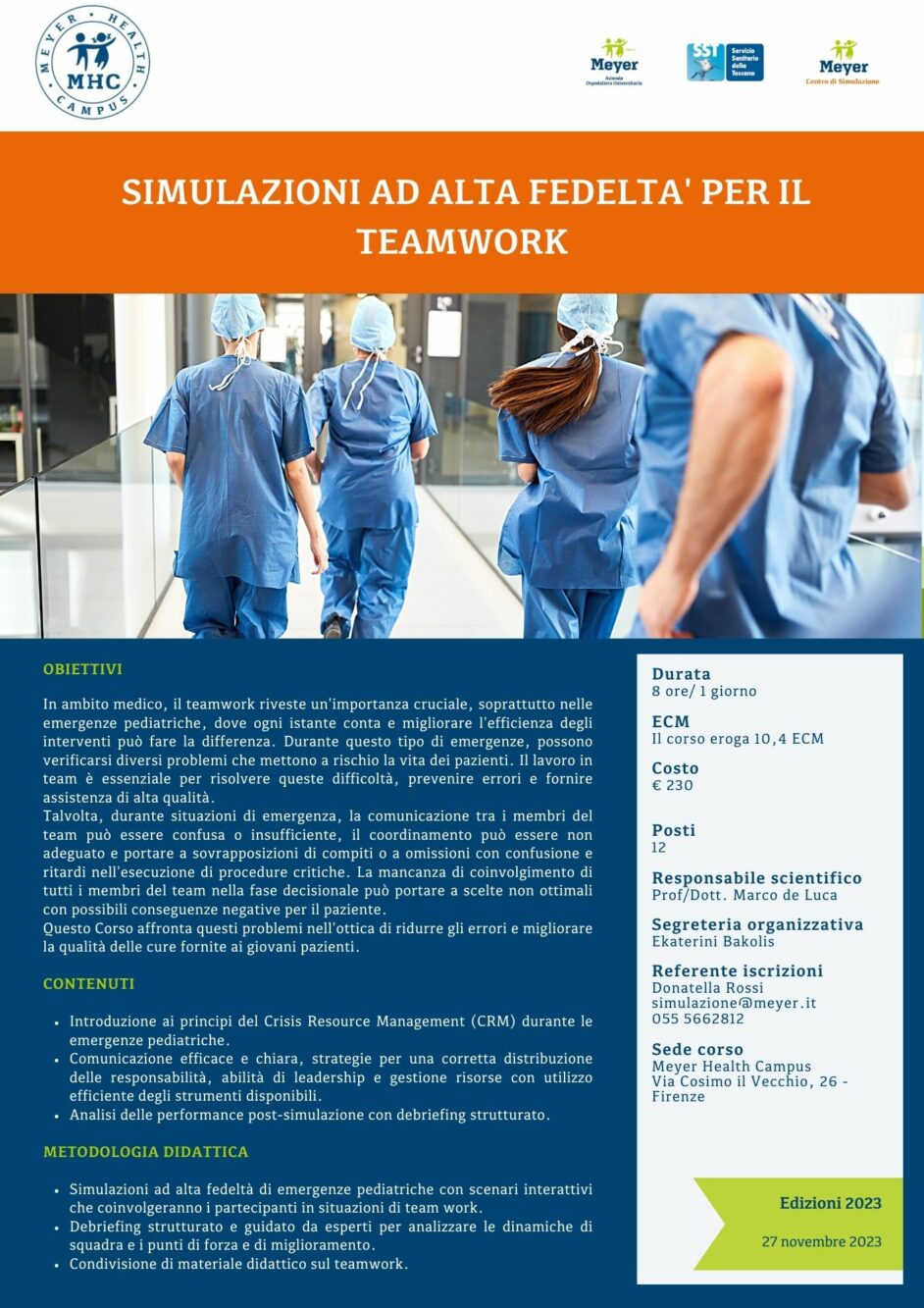 Simulazioni ad alta fedeltà per il Teamwork (27 novembre 2023)